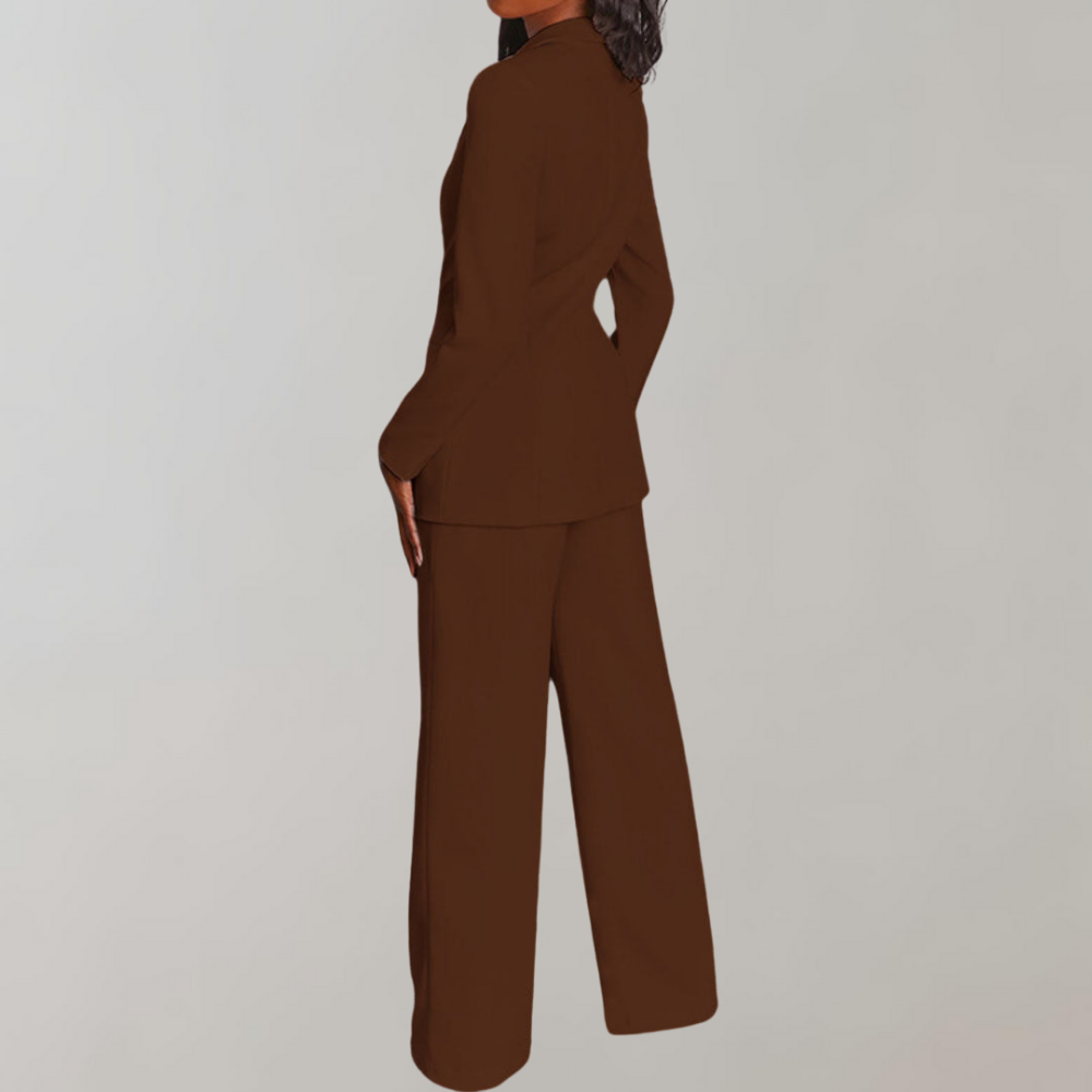 Stylish Blazer and Trouser Set - Elena-Yellow-S-Nora Luxe