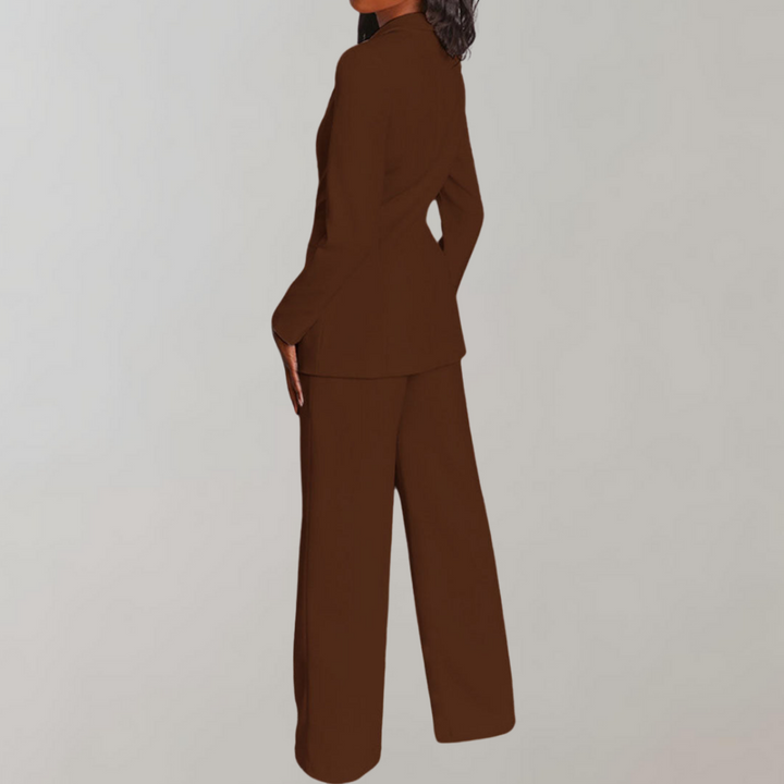 Stylish Blazer and Trouser Set - Elena-Yellow-S-Nora Luxe