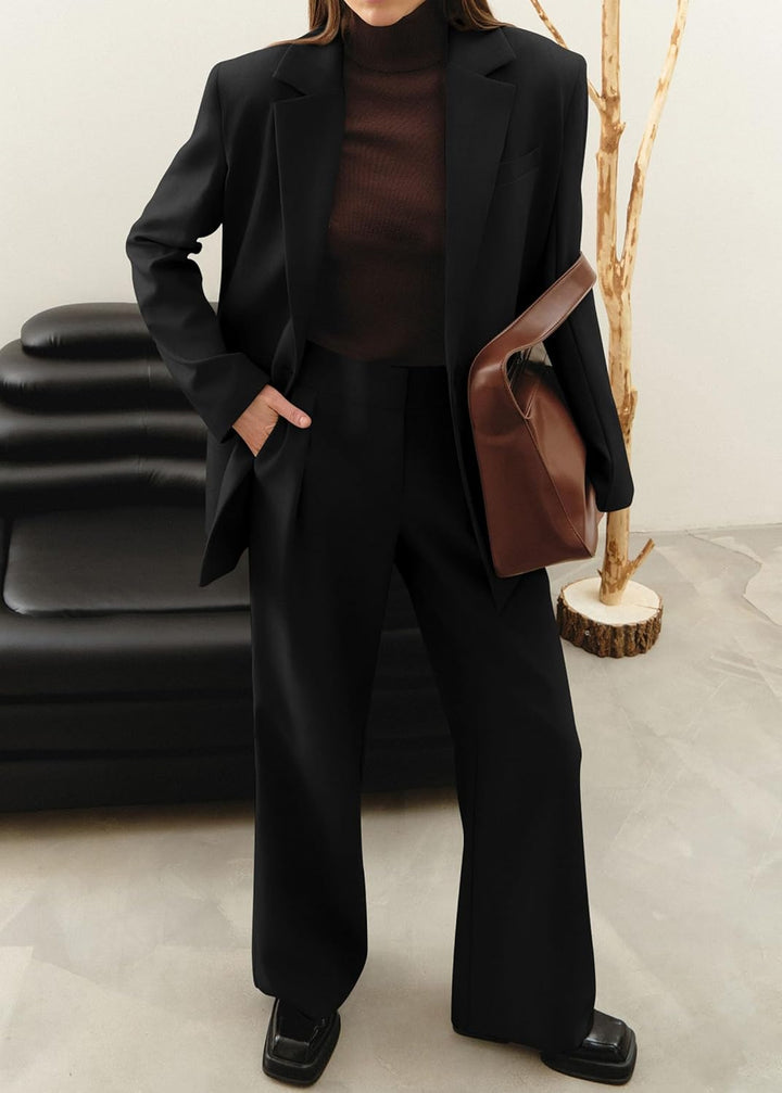 Stylish Blazer and Trouser Set - Mia-Olive Green-S-Nora Luxe