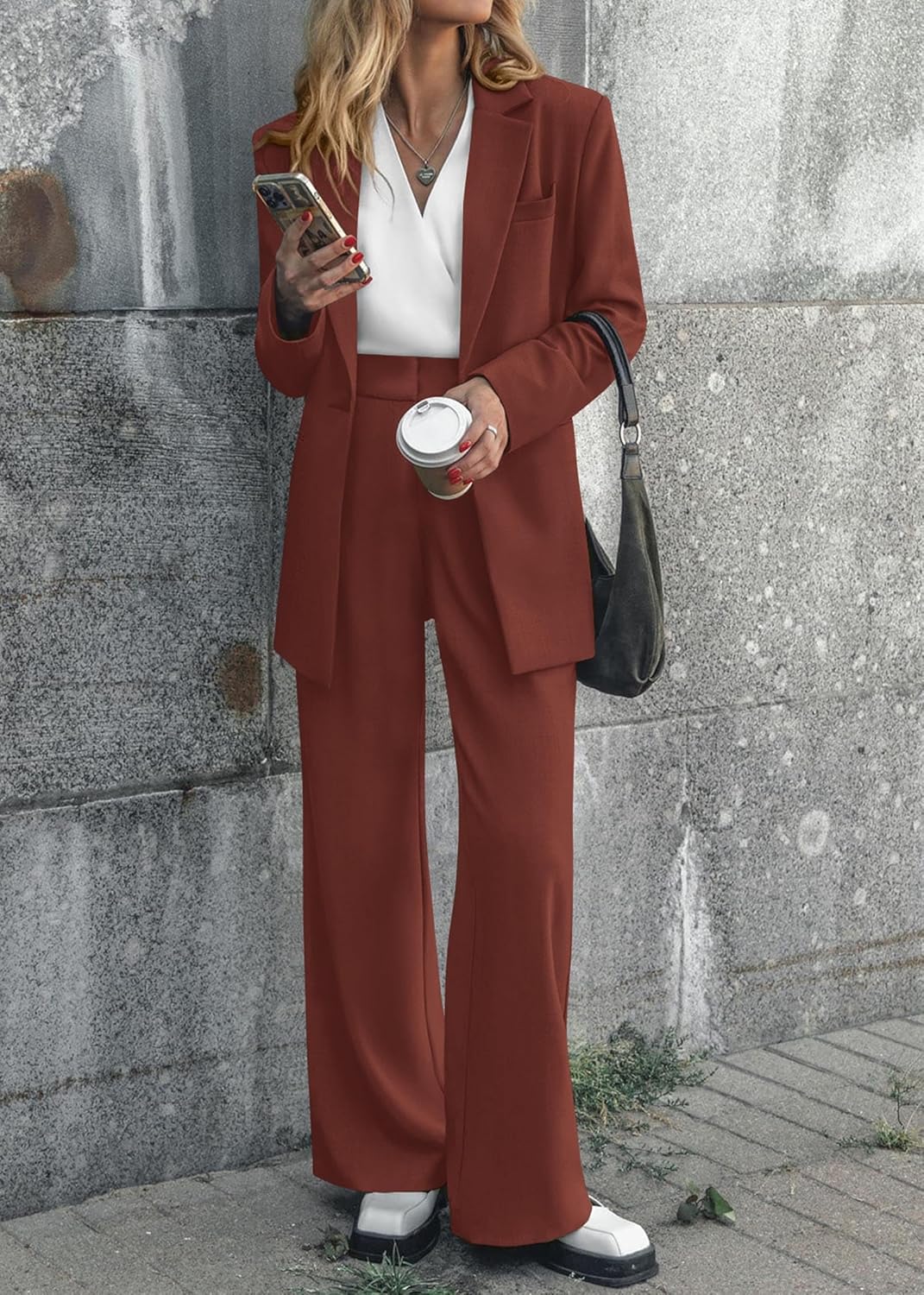 Stylish Blazer and Trouser Set - Mia-Olive Green-S-Nora Luxe