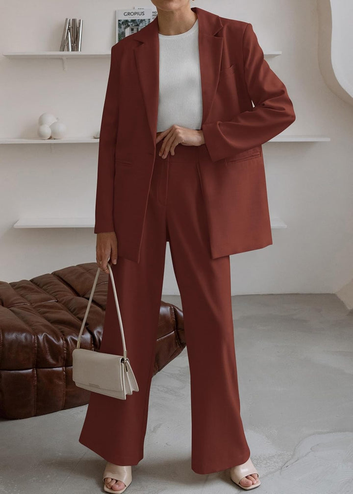 Stylish Blazer and Trouser Set - Mia-Olive Green-S-Nora Luxe
