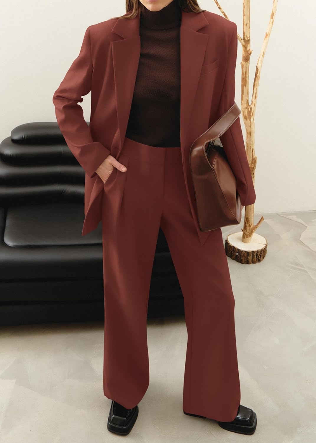 Stylish Blazer and Trouser Set - Mia-Olive Green-S-Nora Luxe