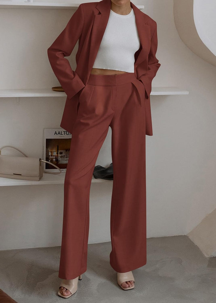 Stylish Blazer and Trouser Set - Mia-Olive Green-S-Nora Luxe