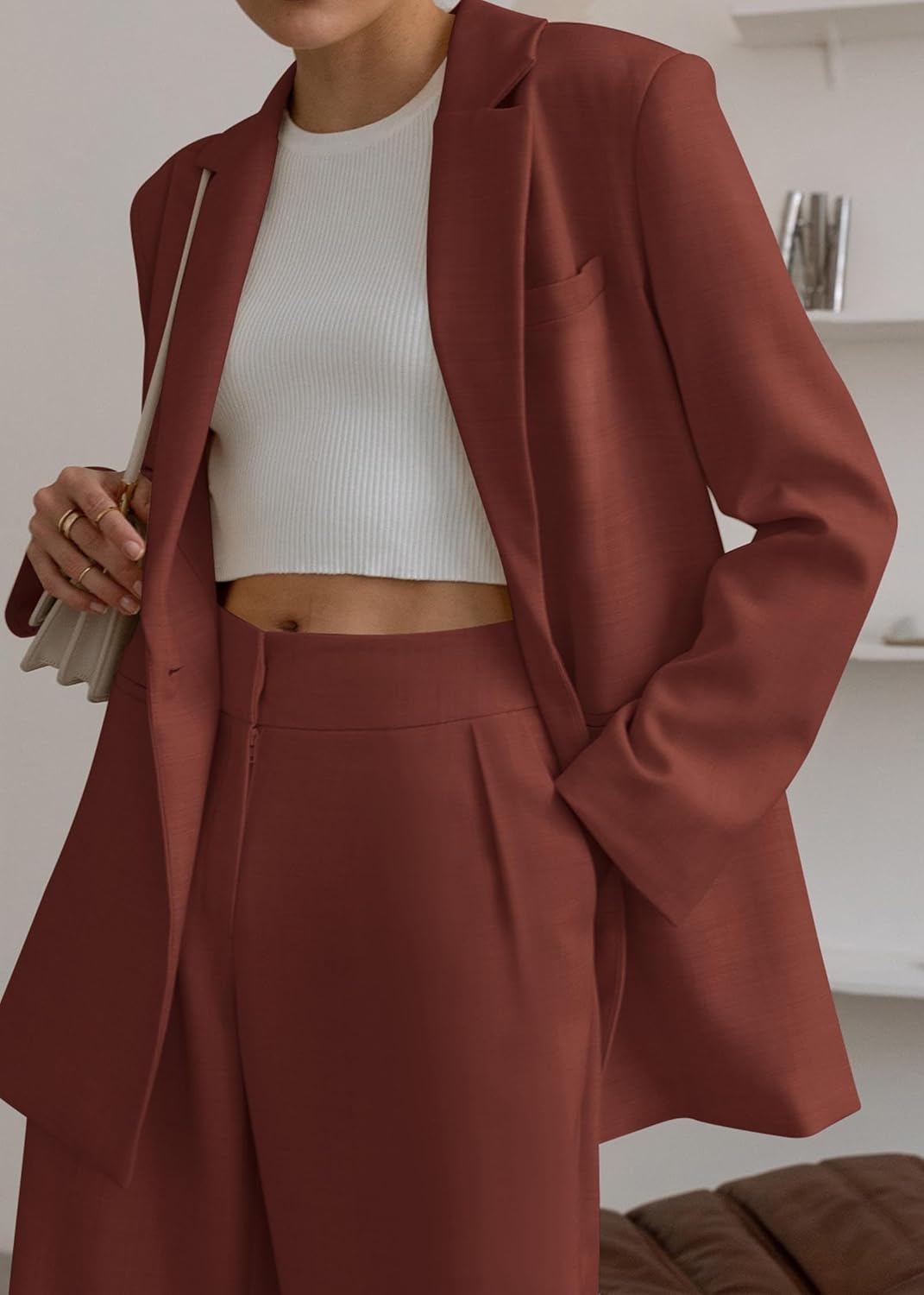 Stylish Blazer and Trouser Set - Mia-Olive Green-S-Nora Luxe