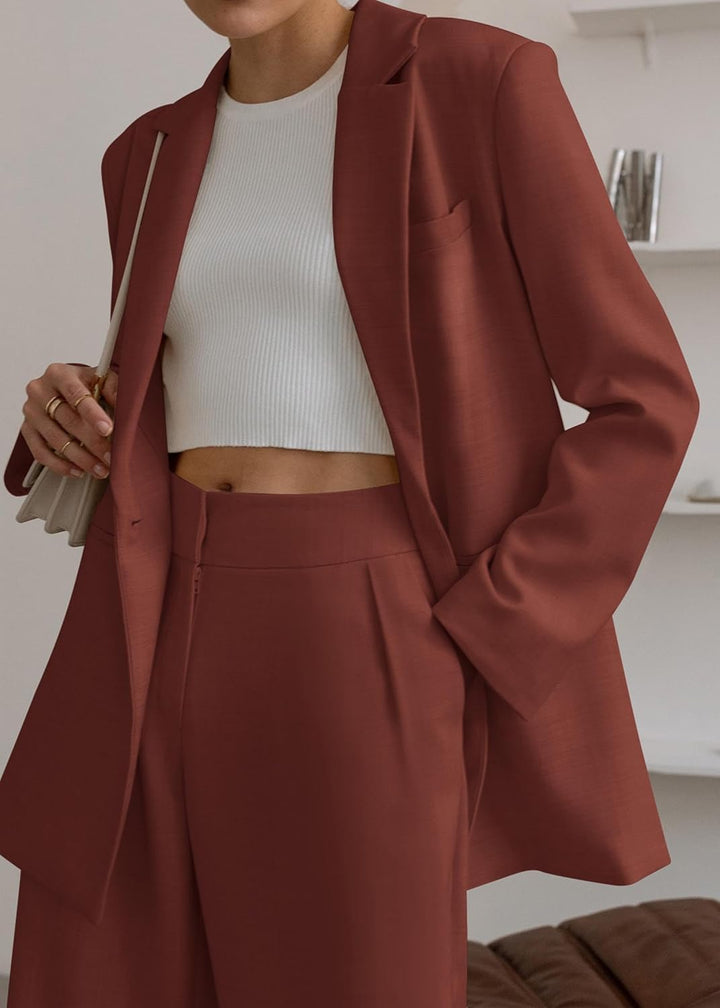 Stylish Blazer and Trouser Set - Mia-Olive Green-S-Nora Luxe