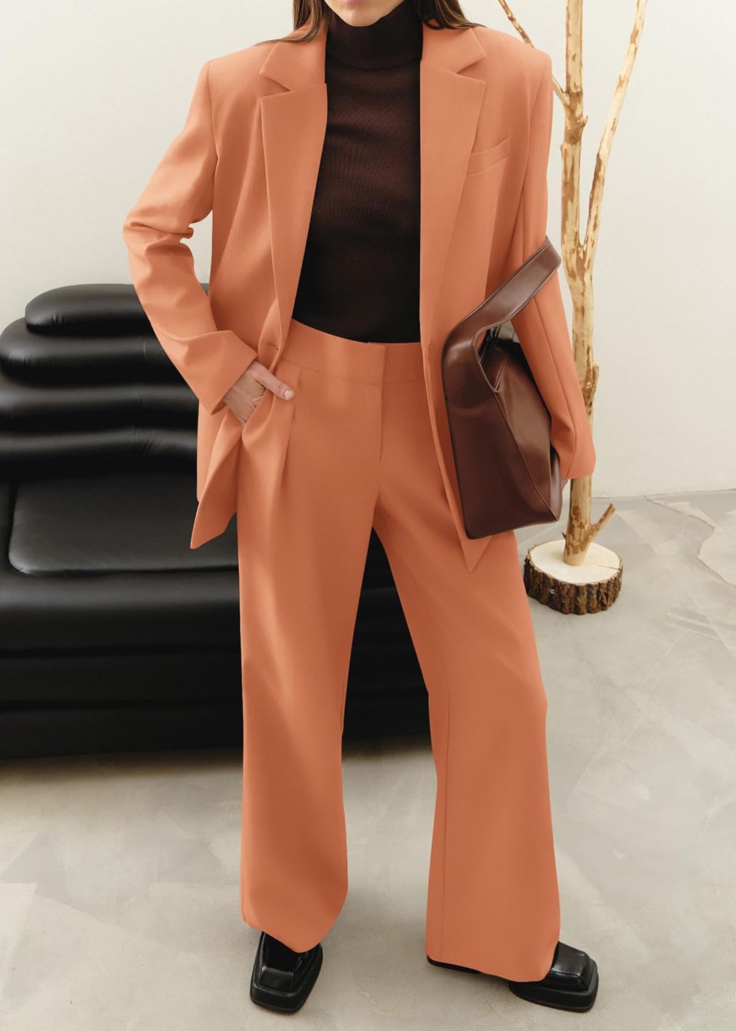Stylish Blazer and Trouser Set - Mia-Olive Green-S-Nora Luxe