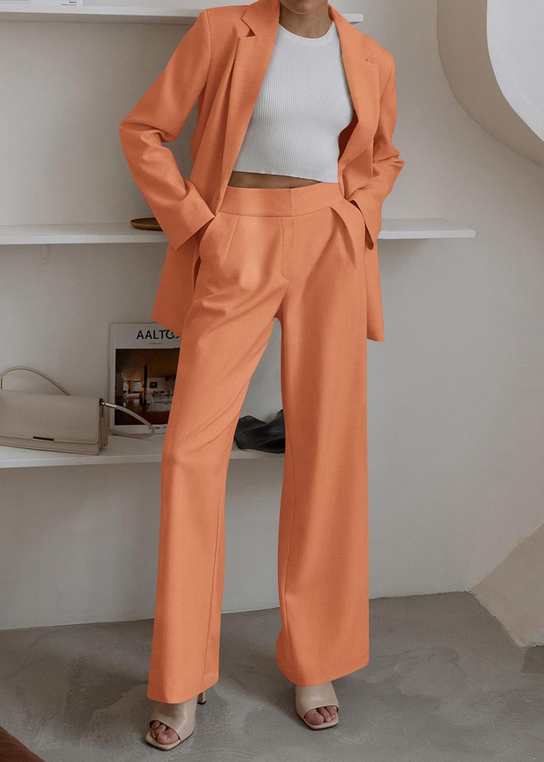Stylish Blazer and Trouser Set - Mia-Olive Green-S-Nora Luxe