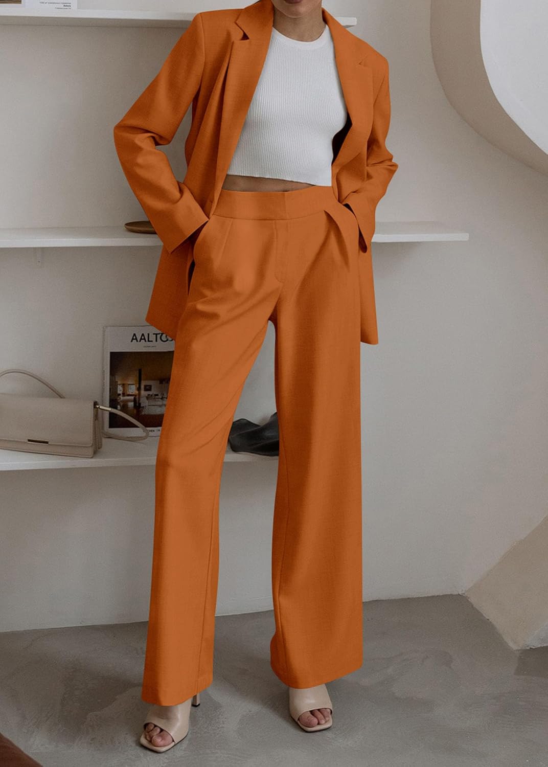 Stylish Blazer and Trouser Set - Mia-Olive Green-S-Nora Luxe