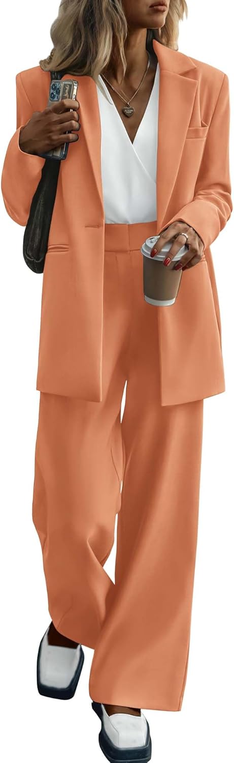 Stylish Blazer and Trouser Set - Mia-Orange-S-Nora Luxe