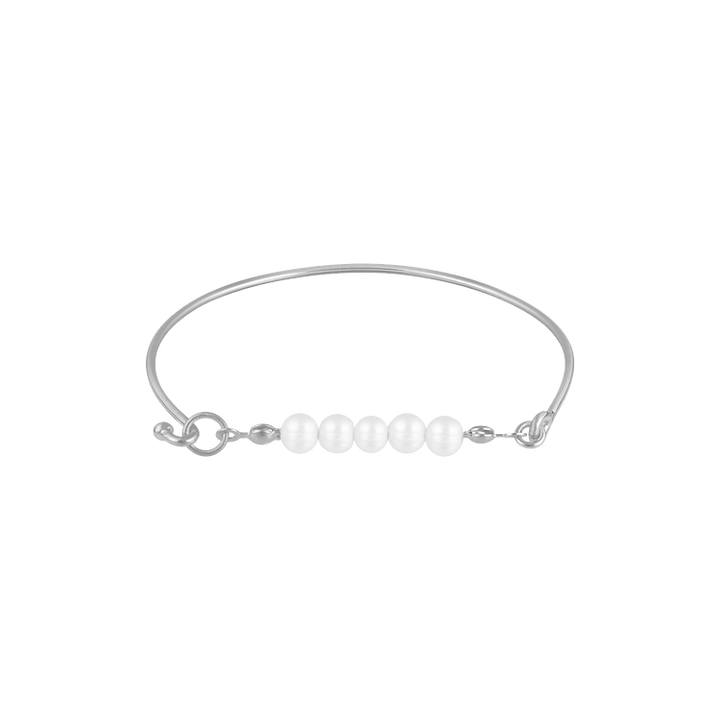 Stylish Bracelet with Delicate Pearls - Selina-Silver-Nora Luxe