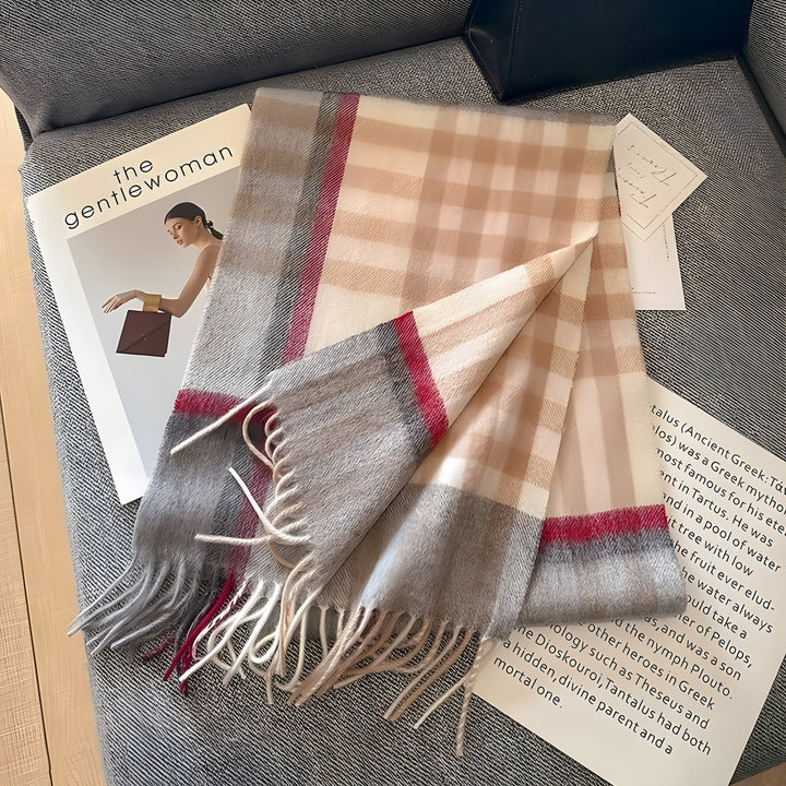 Stylish British Checked Cashmere Women's Winter Scarf - Victoria-A-Nora Luxe