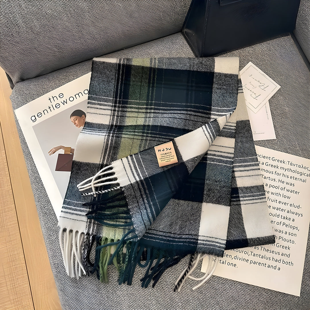 Stylish British Checked Cashmere Women's Winter Scarf - Victoria-E-Nora Luxe
