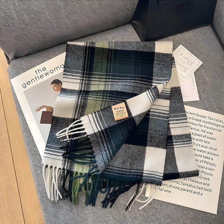 Stylish British Checked Cashmere Women's Winter Scarf - Victoria-E-Nora Luxe