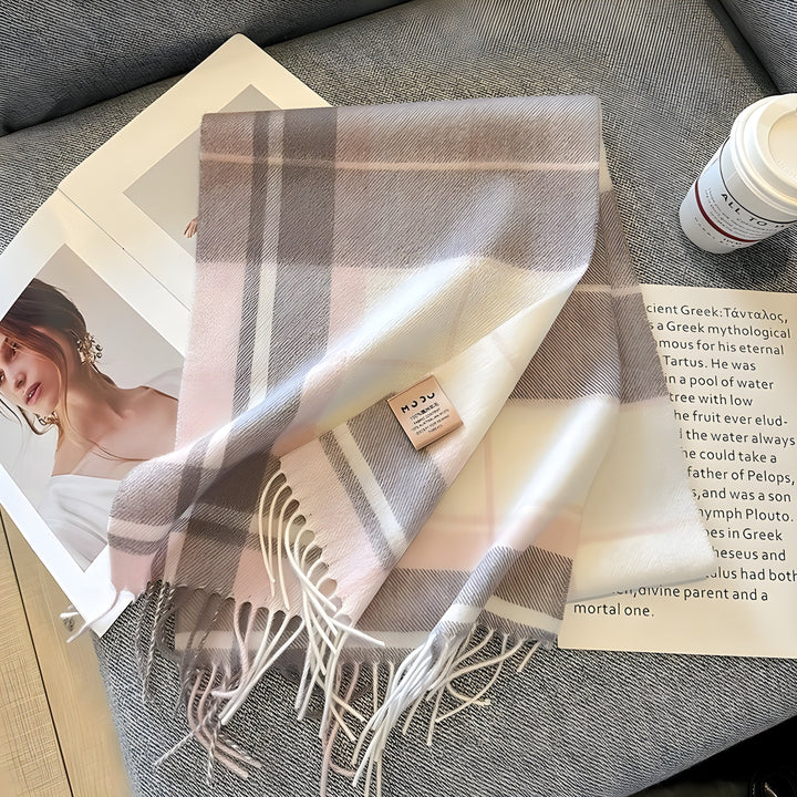 Stylish British Checked Cashmere Women's Winter Scarf - Victoria-F-Nora Luxe