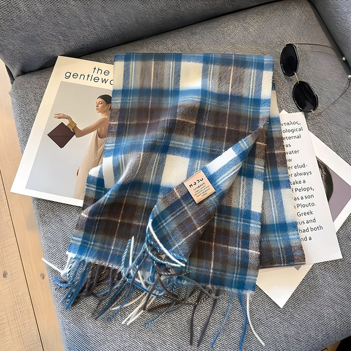 Stylish British Checked Cashmere Women's Winter Scarf - Victoria-H-Nora Luxe