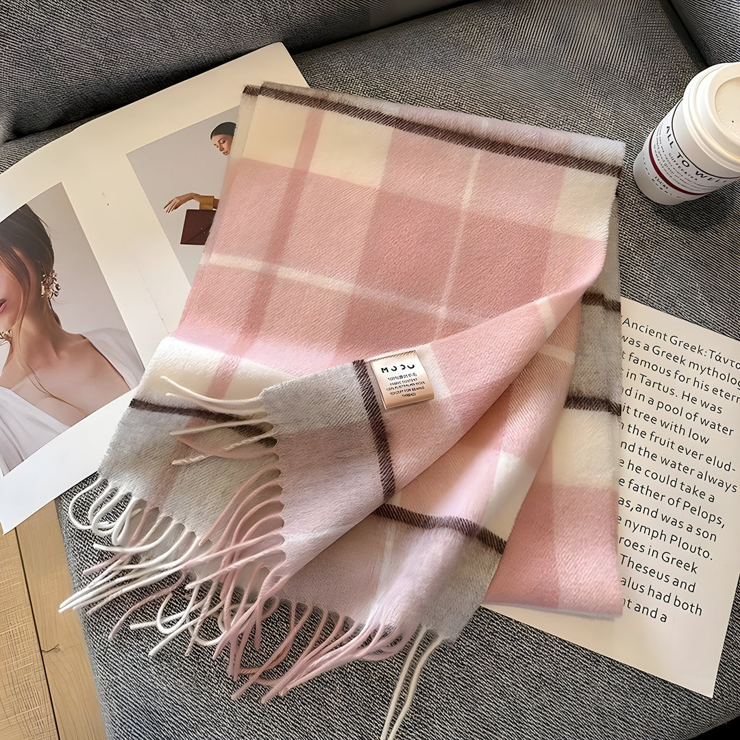 Stylish British Checked Cashmere Women's Winter Scarf - Victoria-I-Nora Luxe