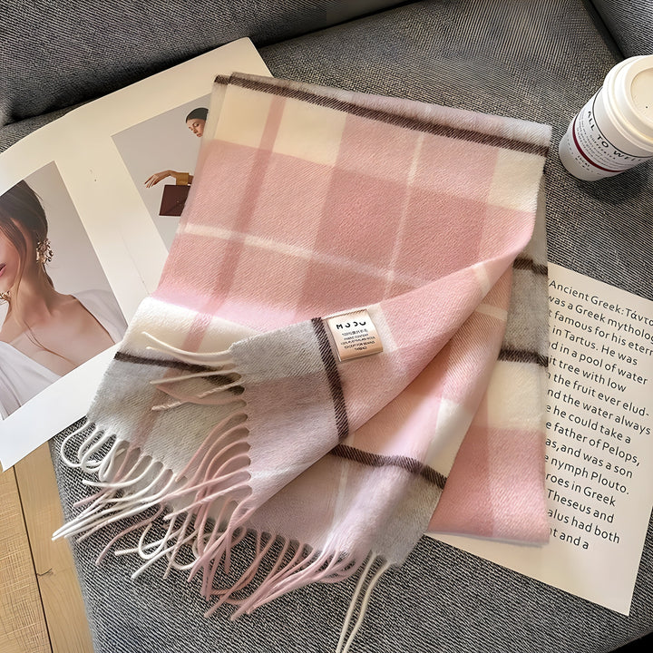 Stylish British Checked Cashmere Women's Winter Scarf - Victoria-I-Nora Luxe