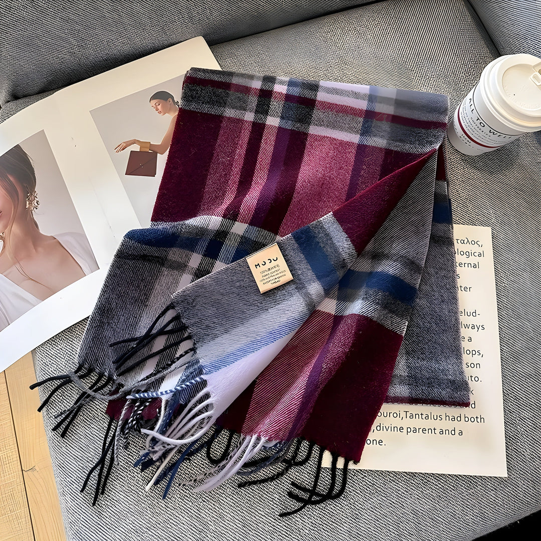 Stylish British Checked Cashmere Women's Winter Scarf - Victoria-J-Nora Luxe