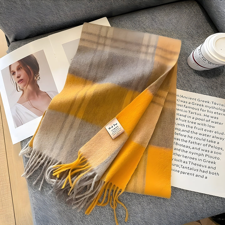 Stylish British Checked Cashmere Women's Winter Scarf - Victoria-L-Nora Luxe