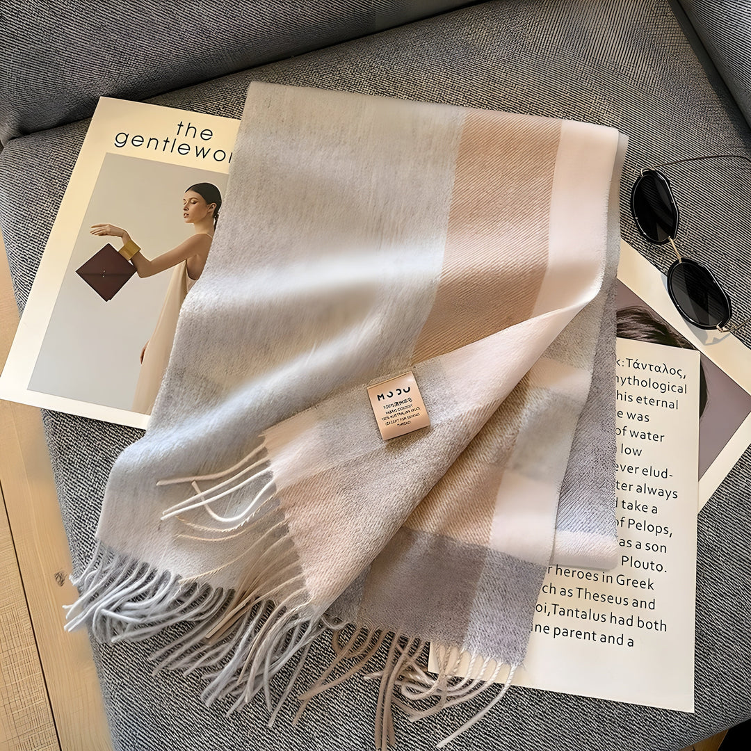 Stylish British Checked Cashmere Women's Winter Scarf - Victoria-M-Nora Luxe
