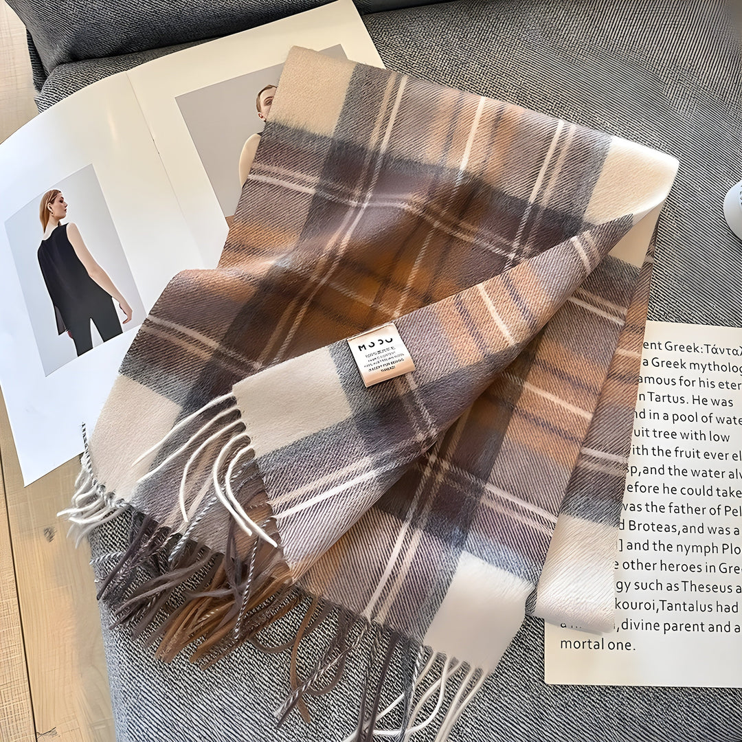 Stylish British Checked Cashmere Women's Winter Scarf - Victoria-O-Nora Luxe