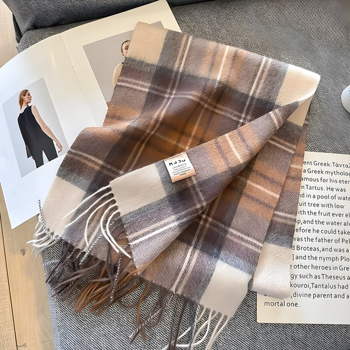 Stylish British Checked Cashmere Women's Winter Scarf - Victoria-O-Nora Luxe