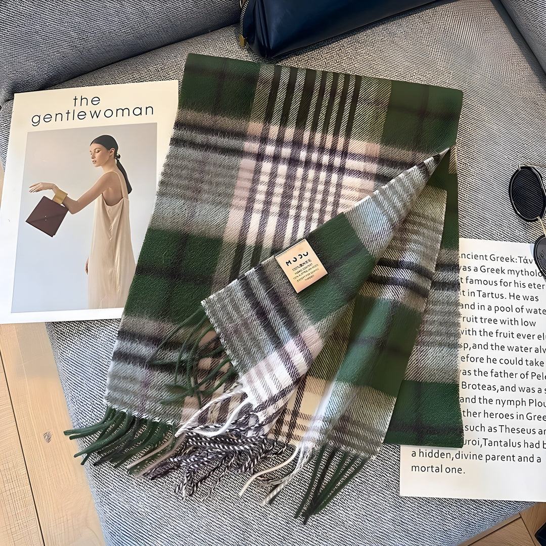 Stylish British Checked Cashmere Women's Winter Scarf - Victoria-Q-Nora Luxe