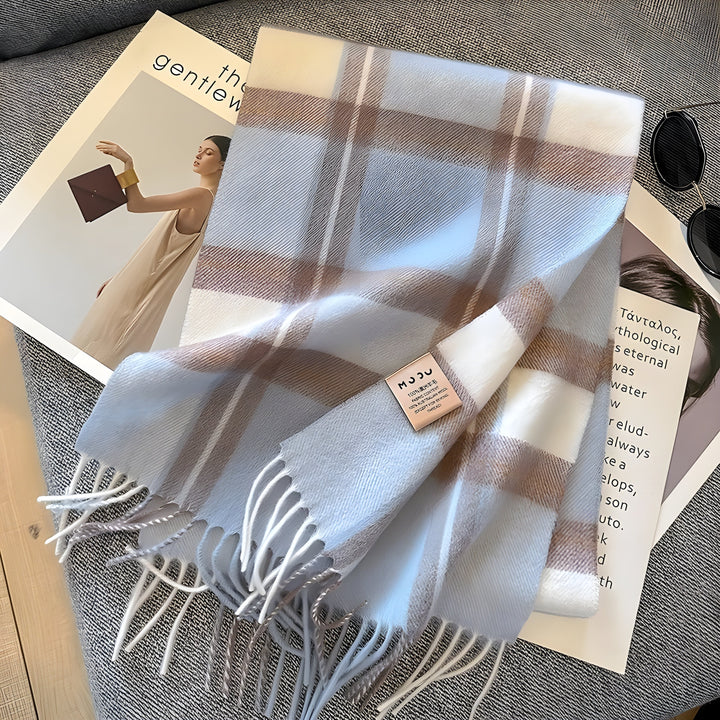 Stylish British Checked Cashmere Women's Winter Scarf - Victoria-R-Nora Luxe