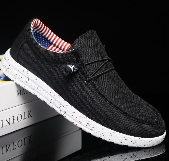 Stylish Canvas Loafers for Men - Milan-Black-6.5-Nora Luxe