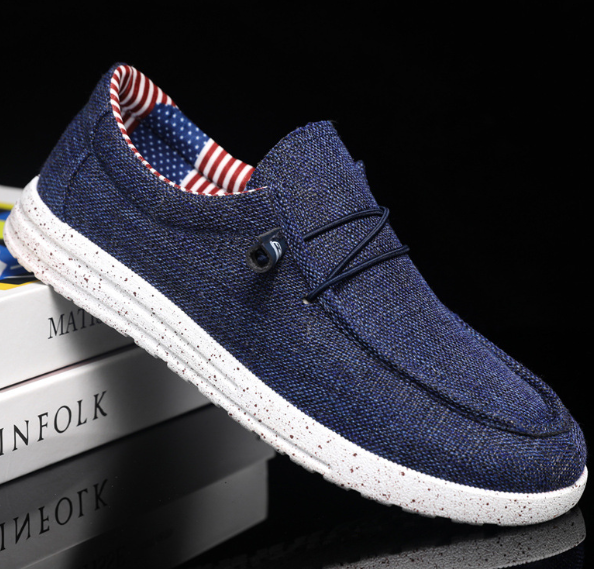 Stylish Canvas Loafers for Men - Milan-Dark Blue-6.5-Nora Luxe