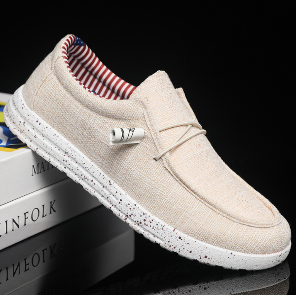Stylish Canvas Loafers for Men - Milan-Khaki-6.5-Nora Luxe