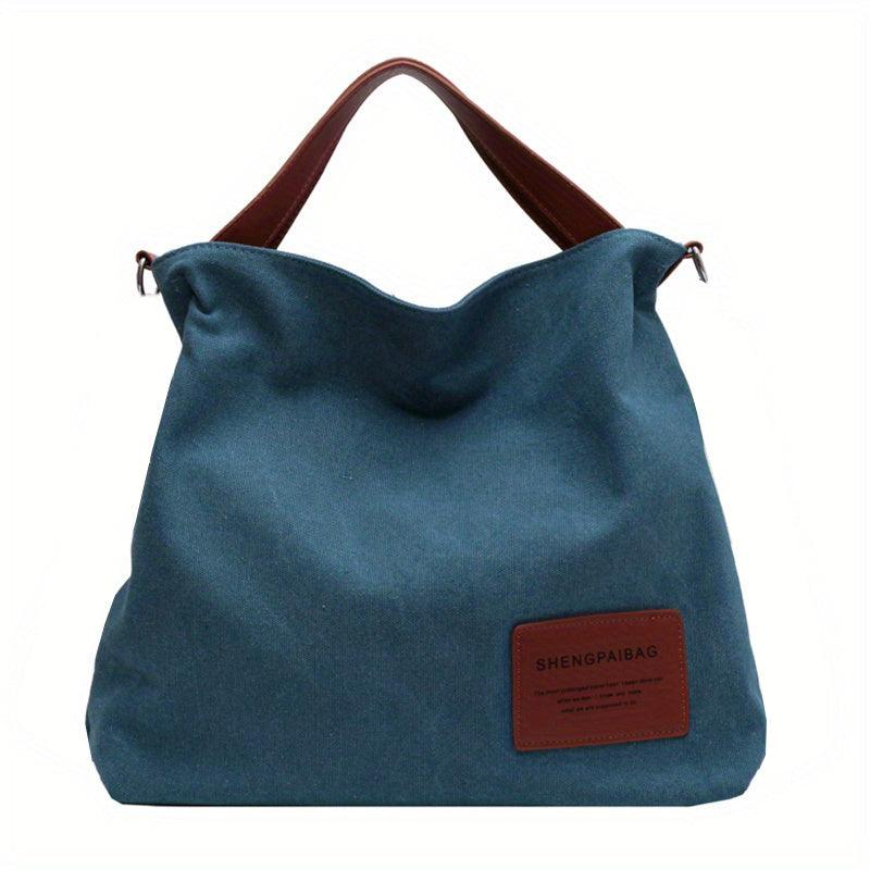 Stylish Canvas Shoulder Bag - Sienna-Blue-Nora Luxe