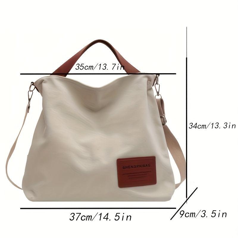 Stylish Canvas Shoulder Bag - Sienna-Cream white-Nora Luxe