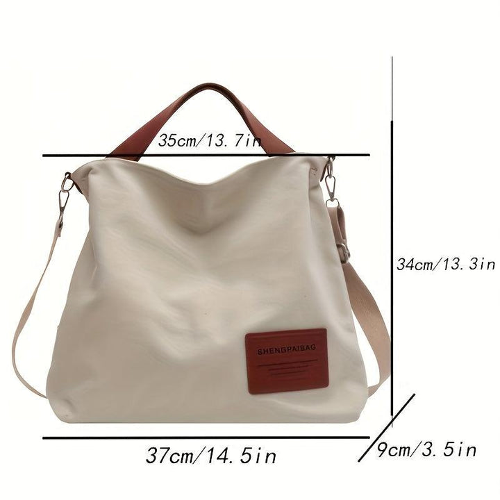 Stylish Canvas Shoulder Bag - Sienna-Cream white-Nora Luxe