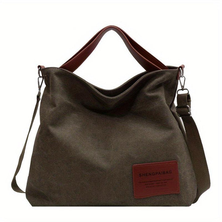 Stylish Canvas Shoulder Bag - Sienna-Green-Nora Luxe