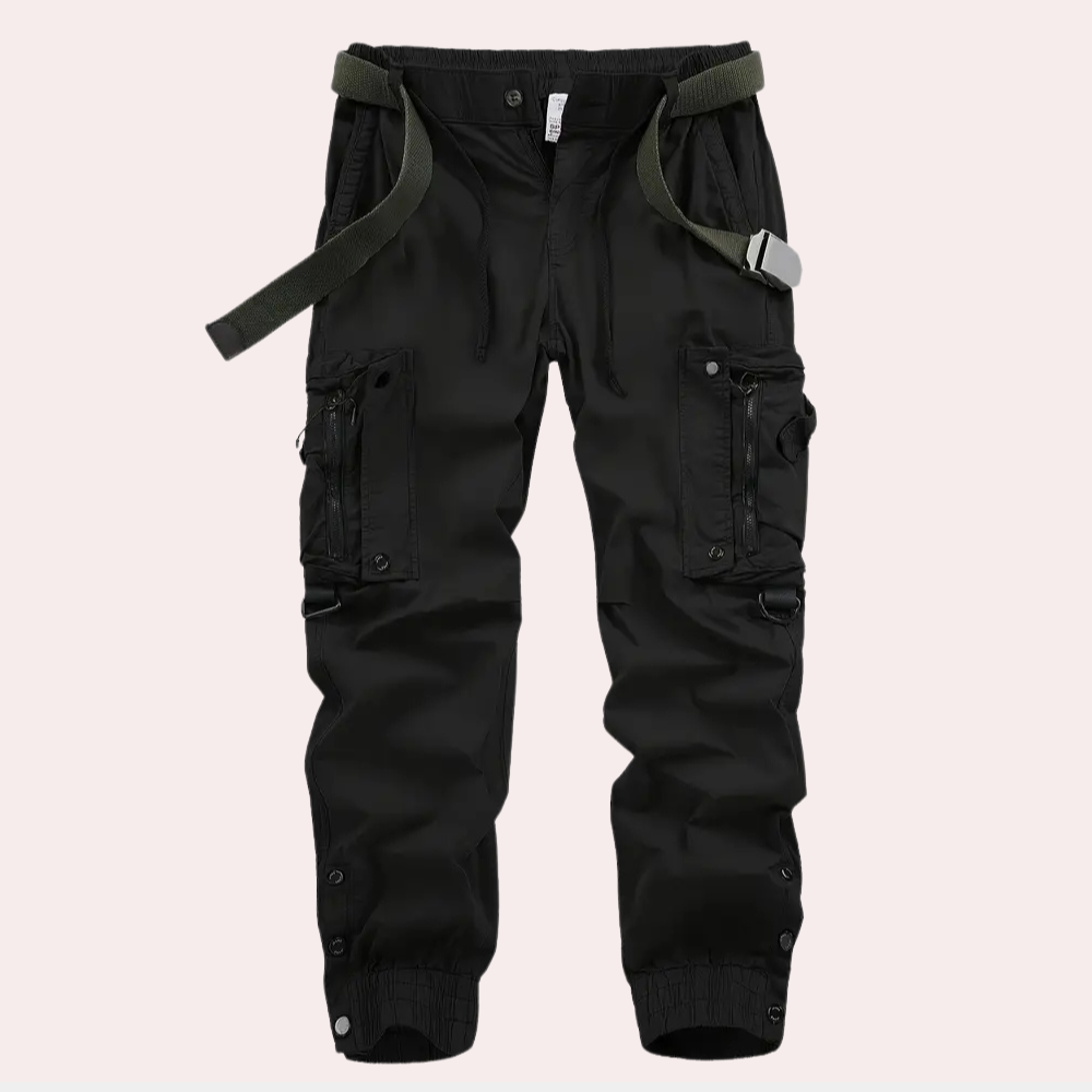 Stylish Cargo Trousers for Men - Logan-Black-XS-Nora Luxe
