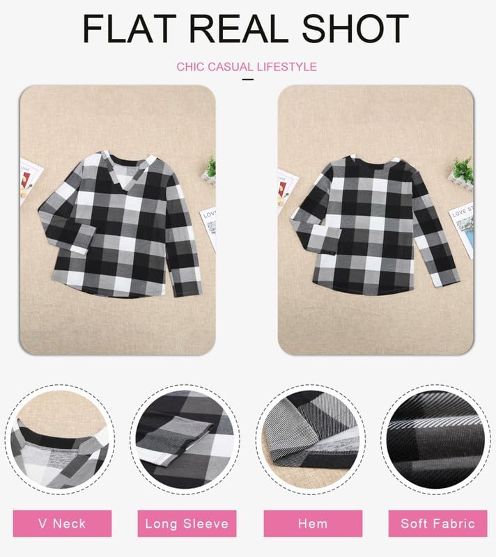 Stylish Casual Checked Ladies' Blouse - Lara-Black-S-Nora Luxe