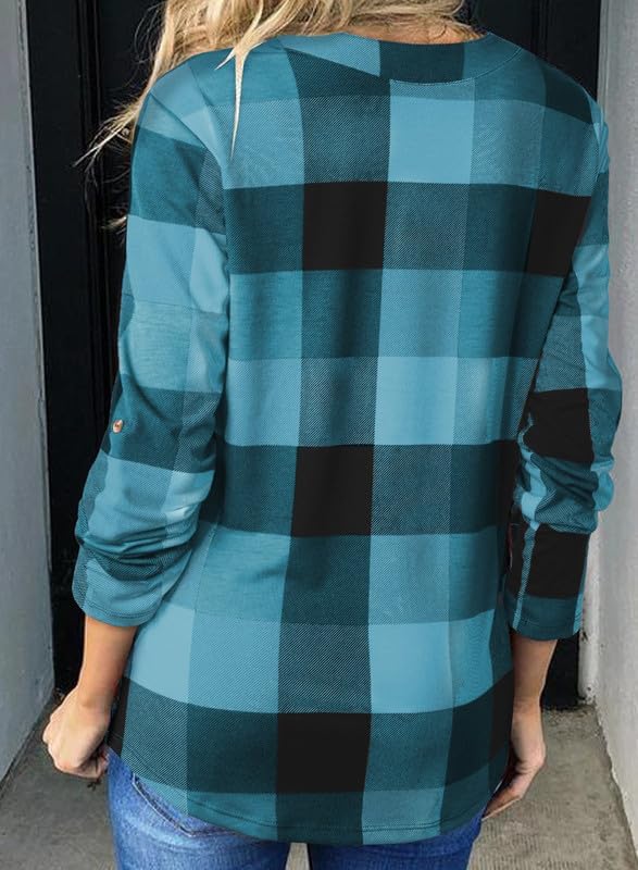 Stylish Casual Checked Ladies' Blouse - Lara-Black-S-Nora Luxe