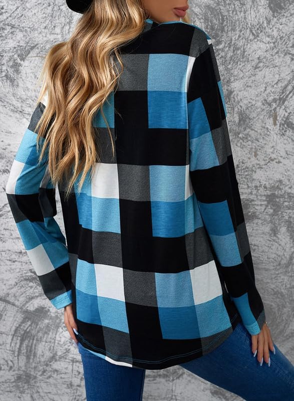 Stylish Casual Checked Ladies' Blouse - Lara-Black-S-Nora Luxe