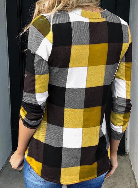 Stylish Casual Checked Ladies' Blouse - Lara-Black-S-Nora Luxe