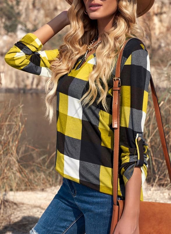 Stylish Casual Checked Ladies' Blouse - Lara-Black-S-Nora Luxe