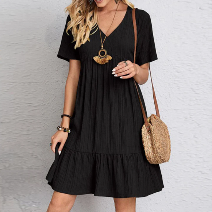 Stylish Casual Summer Dress - Lina-Black-S-Nora Luxe