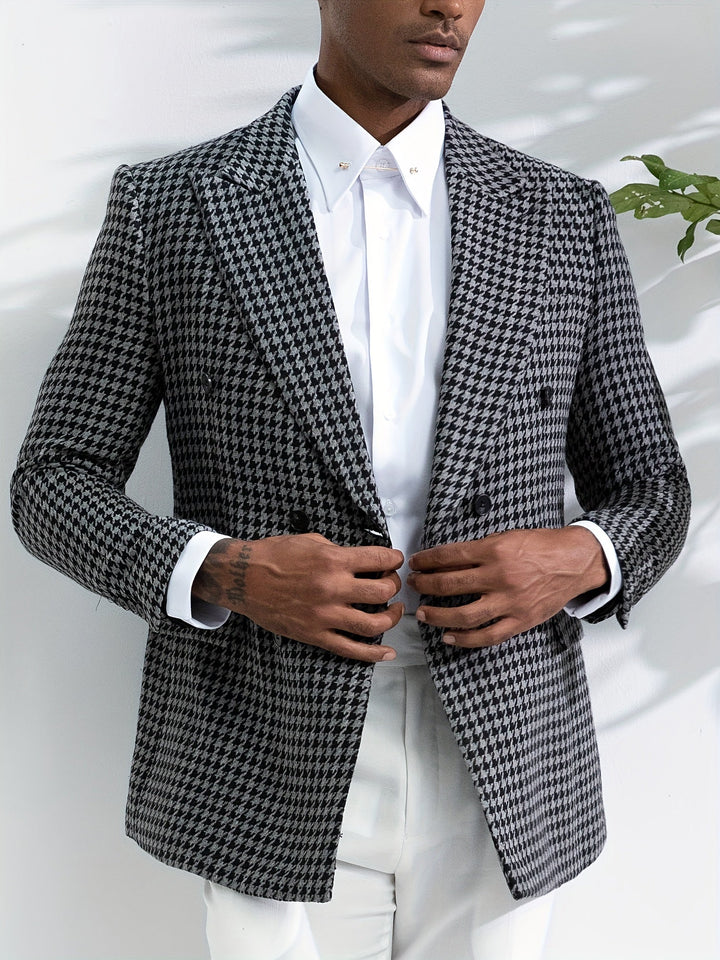 Stylish Checked Men's Blazer - Oliver-S-Nora Luxe