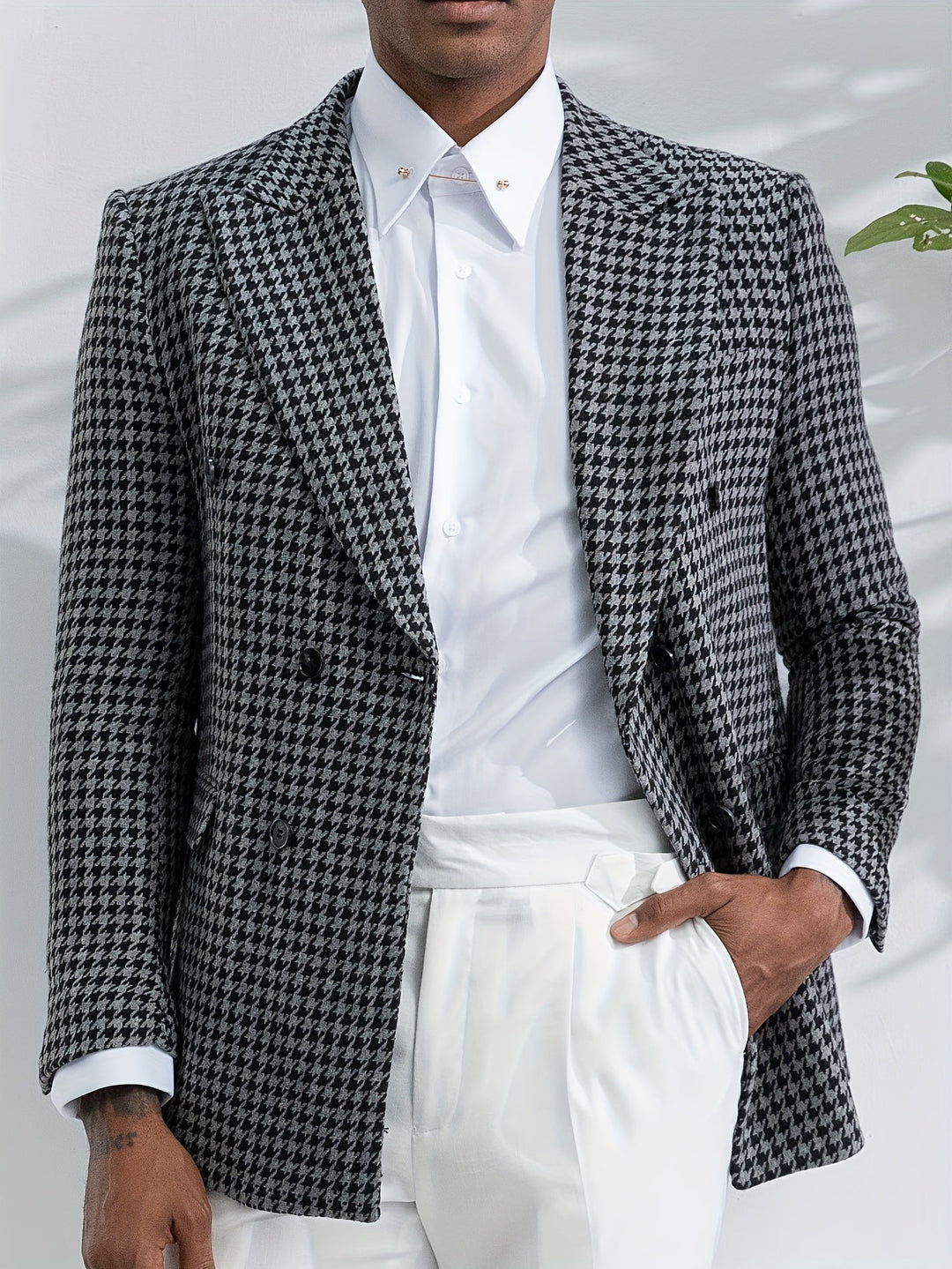 Stylish Checked Men's Blazer - Oliver-S-Nora Luxe