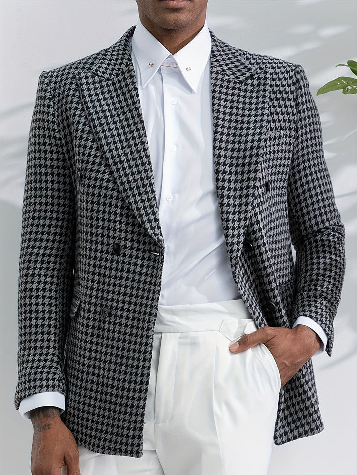 Stylish Checked Men's Blazer - Oliver-S-Nora Luxe