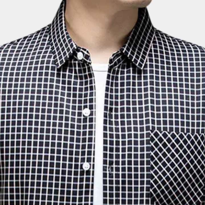 Stylish Checked Men's Shirt - Lucas-S-Nora Luxe