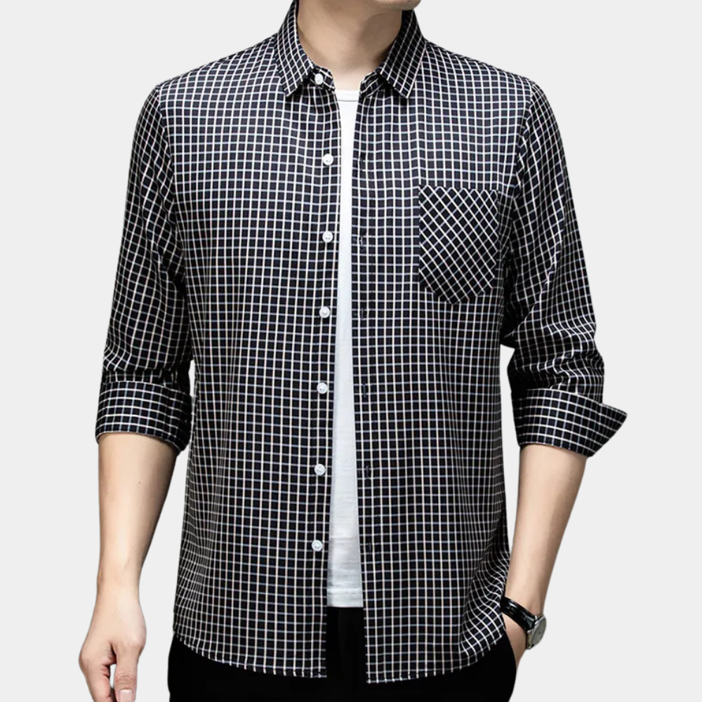 Stylish Checked Men's Shirt - Lucas-S-Nora Luxe