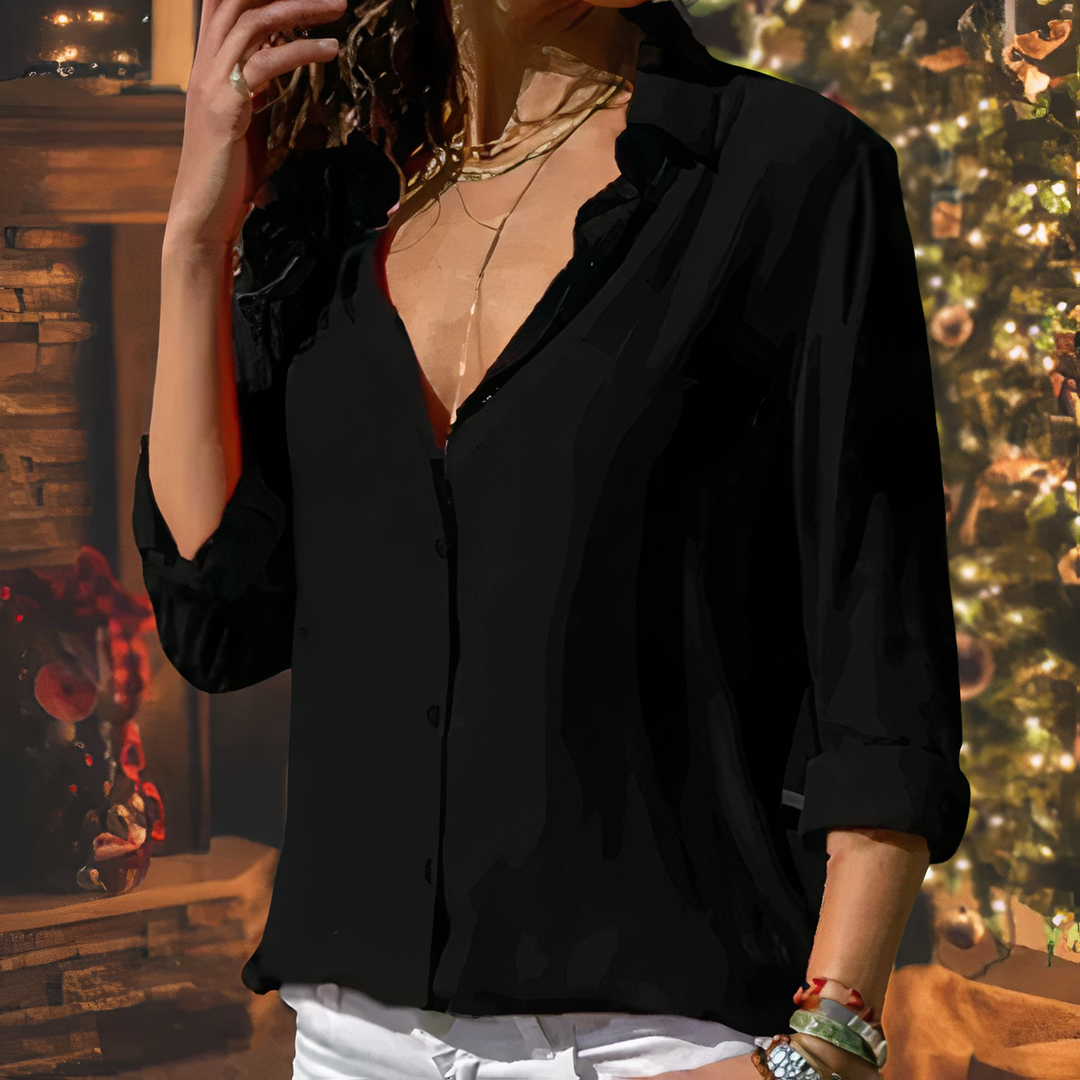 Stylish chiffon blouse - Lara-Black-S-Nora Luxe