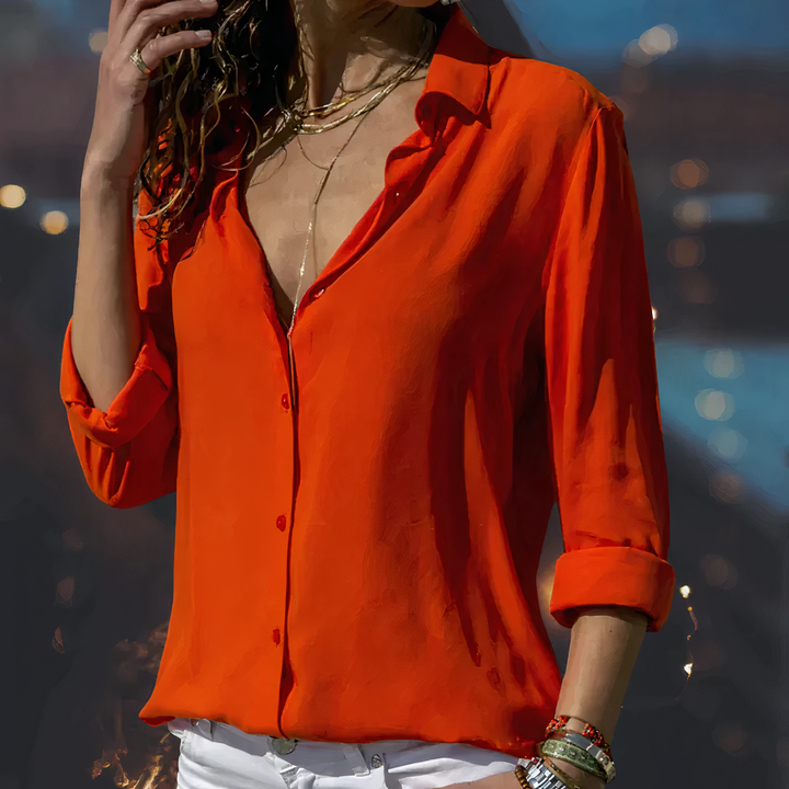 Stylish chiffon blouse - Lara-Red-S-Nora Luxe