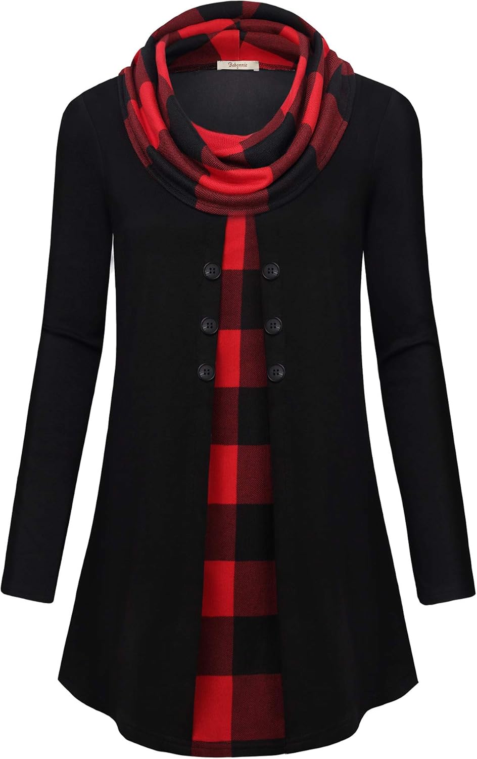 Stylish Color Block Pullover Sweatshirt for Ladies - Bella-Black-S-Nora Luxe